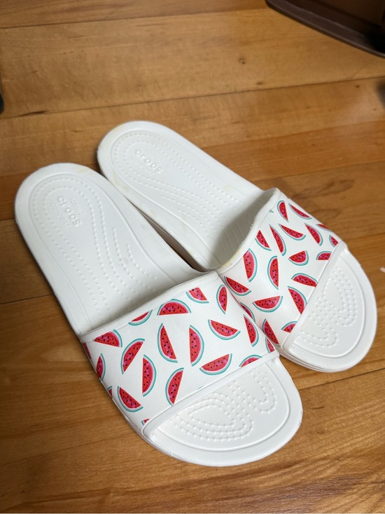 CROCS Shoes - CROCS White Slip-On Clog - White watermelon Womens 7